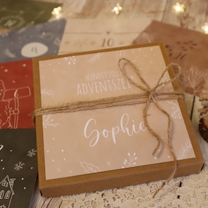 Adventskalender Karten zum selber beschreiben | mit Namen personalisiert | Personalisierter Adventskalender Kinder Jugendliche Erwachsene
