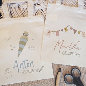 Geschenk zur Einschulung 2025 mit Namen | Personalisierte Tasche zum Schulanfang | Beutel mit Namen für Schulkind | Geschenktasche