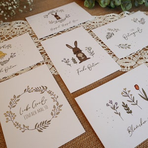 Osterkarten 6er Set | Postkarten zu Ostern | Grußkarten mit Frühlingsmotiven