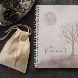 Rauhnächte Tagebuch | 13 Wünschekarten | Wünschebeutel | Rauhnacht - Set | Traumtagebuch