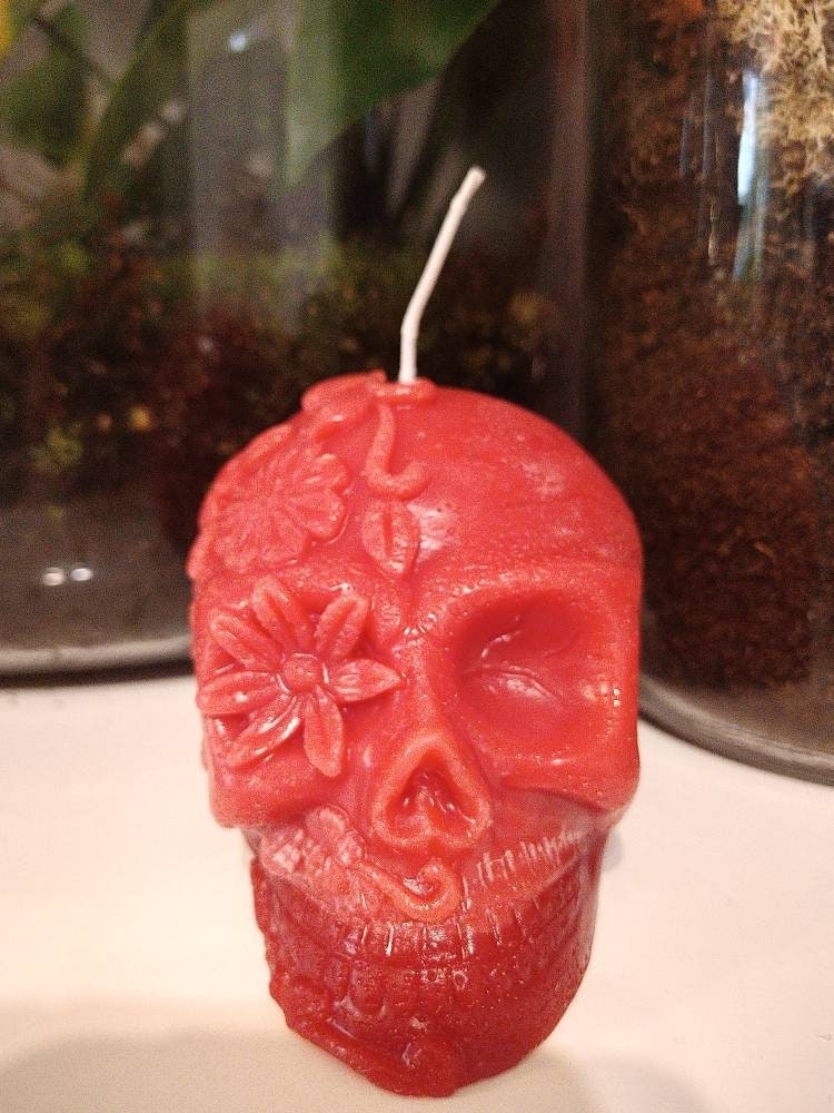Bougie Tête de Mort Inspiration Mexicaine