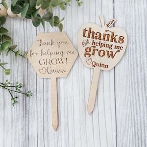 Teacher Appreciation Gift | Wooden Plant Stake |Personalized Gift for teacher |Boho Teacher Gift | Teacher Appreciation Week