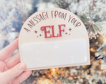Elf Message Board | Reusable Christmas Elf Prop | Elf on a shelf prop | Elf dry erase board | Personalized Elf Board | Christmas Decor