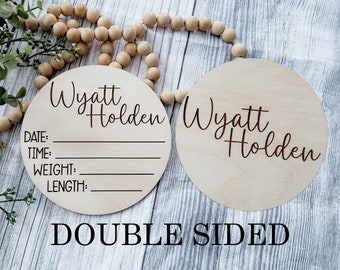Hospital Name Sign|Double Sided Stat Announcement Disc | Baby Announcement | New Baby | Baby Photo Prop | New Mom Gift | Baby Shower Gift
