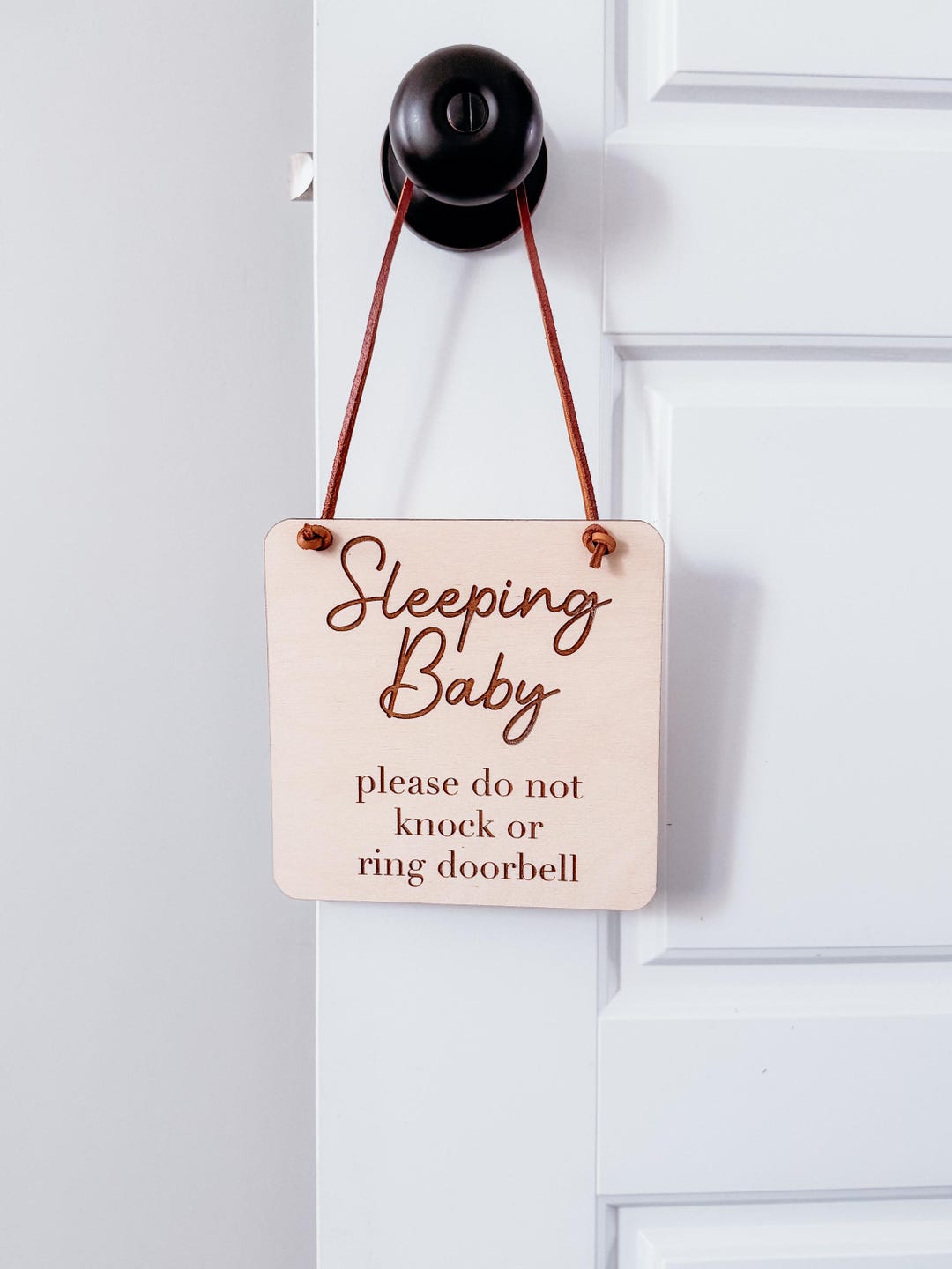 Baby Sleeping Sign | Please Do Not Knock or Ring Doorbell Wood Sign ...