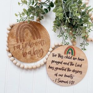 Rainbow Baby Announcement|Birth Announcement Disc|Baby Announcement|New Baby Sign|Baby Photo Prop|New Mom Gift|Baby Shower Gift|Boho Baby|