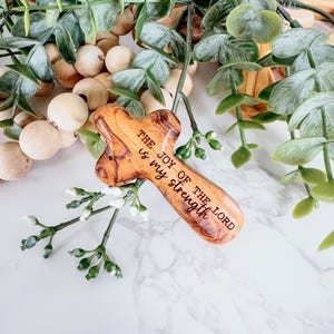 Olive Wood Comfort Cross: Handheld Prayer, Religious Gift