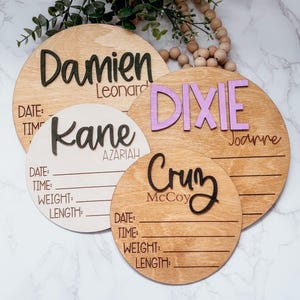 Birth Announcement Sign|Birth Announcement Disc | Baby Announcement | New Baby | Baby Photo Prop | New Mom Gift | Baby Shower Gift |Hospital