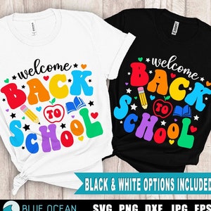 Bem-vindo de volta às aulas SVG, De volta às aulas SVG, Retro de volta às aulas SVG, Camiseta de volta às aulas svg, Primeiro dia de aula svg