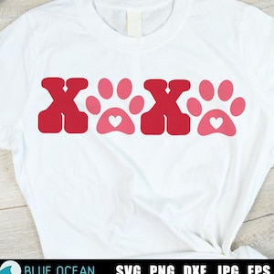 Valentinstag svg, XoXo Paw Prints svg, lustige Valentine svg, Hundeliebhaber Valentine, Valentinstag Shirt