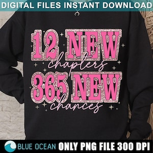 12 nieuwe hoofdstukken 365 nieuwe kansen png, gelukkig nieuwjaar, nieuwjaar png, nieuwjaarssublimatie png, trendy nieuwjaar, glitternieuwjaar