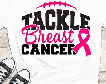 Tackle Breast Cancer Svg, Png, Eps, Pdf, Breast Cancer Svg, Cancer Awareness Svg, Breastcancer Svg, Football Cancer Svg, Fight Cancer Svg