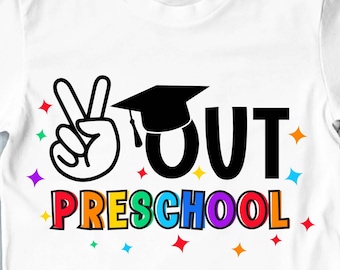 SVG de "Paz en preescolar", imágenes prediseñadas de graduación (descarga digital)