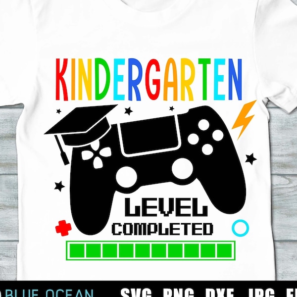 Kindergarten Level Complete SVG, Kindergarten Graduation SVG,  Graduation Video Game, Kindergarten graduate SVG