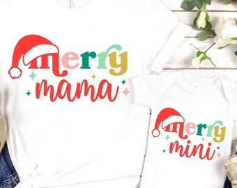 Feliz Mamãe Feliz Mini Natal SVG: Mamãe e Eu Combinando (Download Digital)
