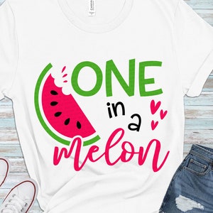 One in a melon SVG,  Watermelon SVG, Summer SVG,  Summer girl shirt cut files