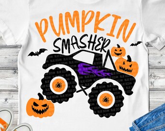 Pumpkin Smasher Truck SVG: Boy Halloween Monster Truck (Digital Download)