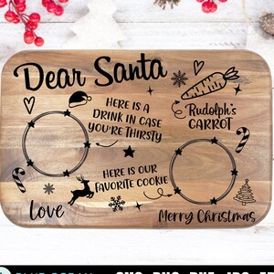 Caro vassoio di Babbo Natale in formato SVG, biscotti per Babbo Natale in formato SVG, vassoio di biscotti di Babbo Natale in formato SVG, Latte per Babbo Natale in formato SVG