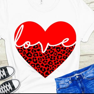Valentines Day SVG, Heart SVG, Valentines Heart SVG, Valentines day shirt, Leopard print