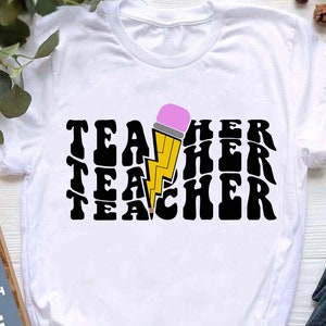 Professor SVG, Relâmpago do professor SVG, Camisa do professor SVG, Design ondulado empilhado do professor