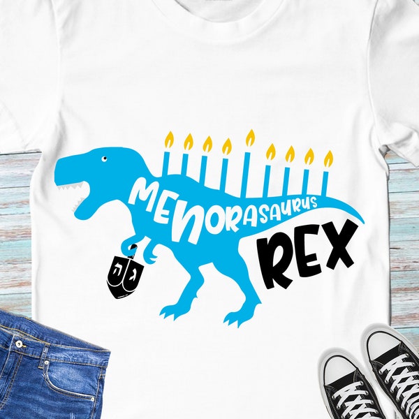 Menorasaurus Rex SVG, Hanukkah SVG, Happy Hanukkah SVG