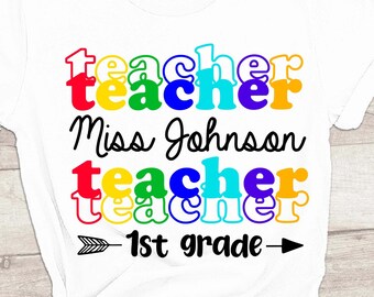 Teacher Stacked Words SVG, Teacher Shirt Design (Digital Download)