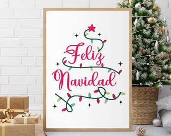 Feliz Navidad SVG PNG: Spanish Christmas Design (Digital Download)