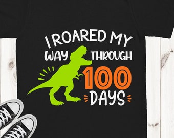100 Days of School SVG: T-Rex Dinosaur Boy (Digital Download)