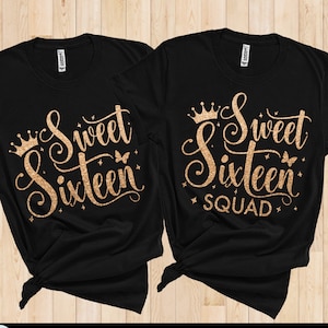 Sweet Sixteen SVG, Sweet Sixteen Squad SVG, Sweet 16 SVG, 16 Geburtstag, digitale Schnittdateien