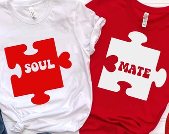 Soul Mate Puzzle SVG, Valentine's Day Couple Shirt (Digital Download)
