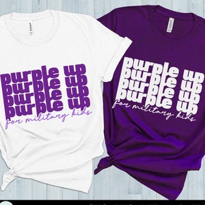 Purple Up SVG, Purple up para crianças militares SVG, Mês das crianças militares SVG, Camisa militar infantil