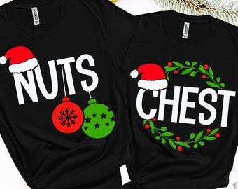 Chest Nuts Christmas Couple SVG, grappige bijpassende shirts voor volwassenen (digitale download)