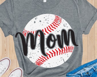 Baseball Mom SVG, Distressed Grunge Cut Files (Digitaler Download)