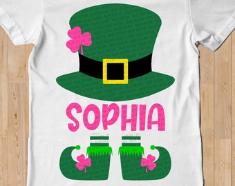 SVG de duende niña, camiseta del Día de San Patricio, archivo de corte para Cricut