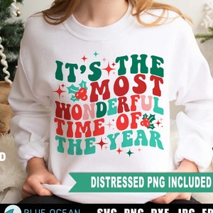 Het is de mooiste tijd van het jaar SVG, kerst-SVG, retro kerst-SVG, kerstshirt
