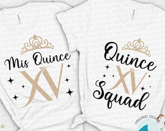 Mis Quince SVG: Diseño de camiseta de quinceañera (Descarga digital)