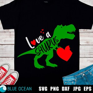 Valentines Boy svg, Valentine Dinosaur SVG, Love a Saurus, San Valentín niño, T-Rex Valentines