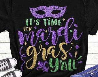 Mardi Gras Y'all SVG, digitaal snijbestand