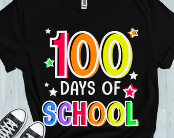 100 Tage Schule SVG, farbenfrohes Design (digitaler Download)