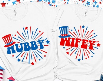 4 juli paren SVG, patriottische Wifey Hubby Design (digitale download)