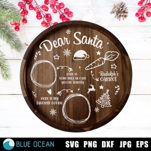 Biscotti per Babbo Natale SVG, Caro Babbo Natale SVG, Biscotti per Babbo Natale Piatto SVG, Latte per Babbo Natale in formato SVG