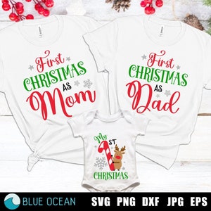 Mein erstes Weihnachten SVG, Erstes Weihnachten als Mama SVG, Erstes Weihnachten als Vater SVG, 1
