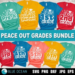 Último día de paquete escolar SVG, Paz fuera SVG, Paz fuera grados SVG, Paz fuera paquete svg