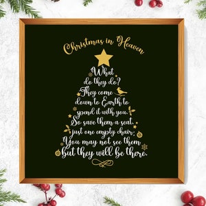 Christmas in heaven SVG, Memorial Christmas SVG, Christmas Decor SVG, Christmas in heaven poem sign