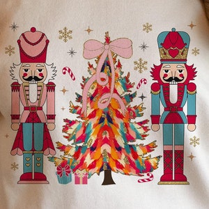Árvore de Natal com glitter colorido Coquette Quebra-nozes Png, Natal feminino Png, Laço de coquete de Natal colorido brilhante Dálmata, pincelada