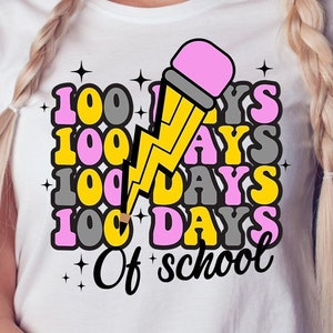 100 dias de escola PNG, 100 dias de escola SVG, 100 dias de camisa SVG, 100 dias de parafuso, 100 dias de lápis