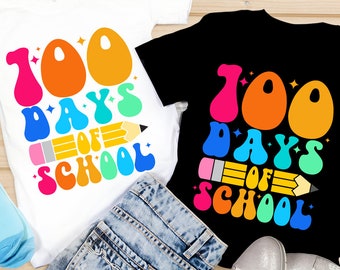 100 Days of School SVG: Retro Shirt Design (Digital Download)