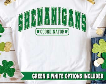 Shenanigans coördinator SVG, St. Patrick's Day SVG, St. Patrick's Day-shirt, Ierse SVG, klaver svg, klaver png
