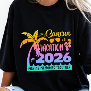 Cancun 2026 Svg, Familjesemester Cancun 2026 Svg (digitala filer Sublimering DTF Cricut) bild 13