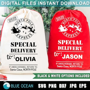 Santa Sack SVG: North Pole Express Design (Digital Download)